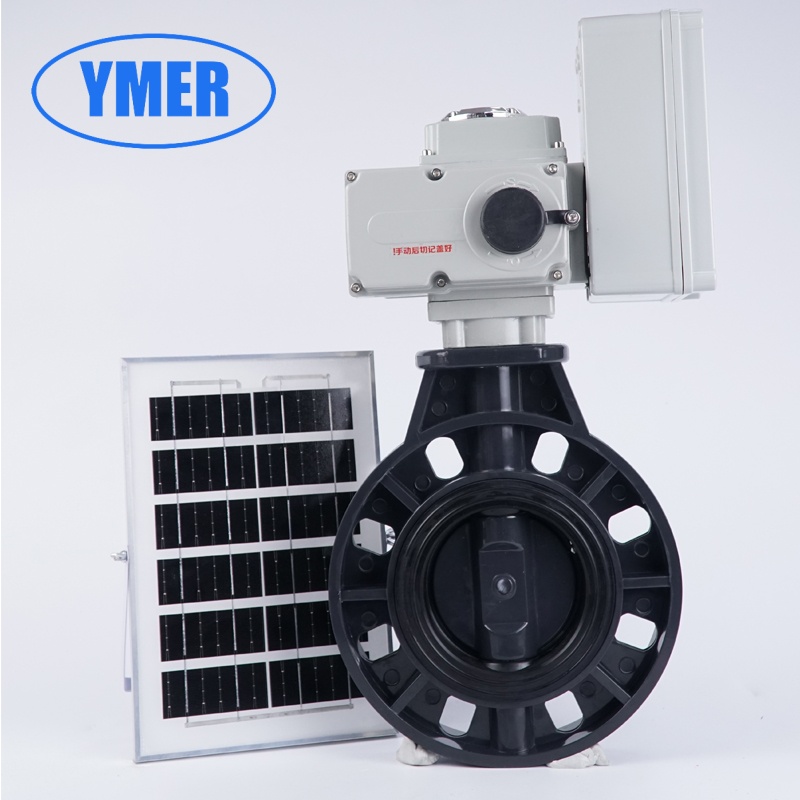 YMER易觅尔塑料UPVC电动蝶阀化工级耐酸碱防腐10UEDD+CED12S-4GT